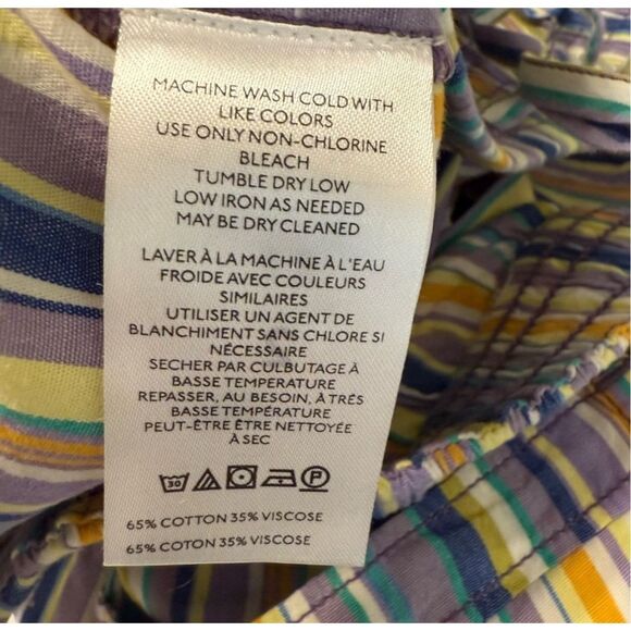 Free People Saylor Poplin Stripe Bermuda Shorts Blue Sea NWT Size S - Picture 4 of 4